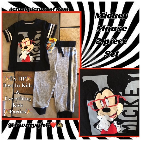 Mickey Mouse 2pc Pants Setπ3XHPπ - Picture 1 of 1